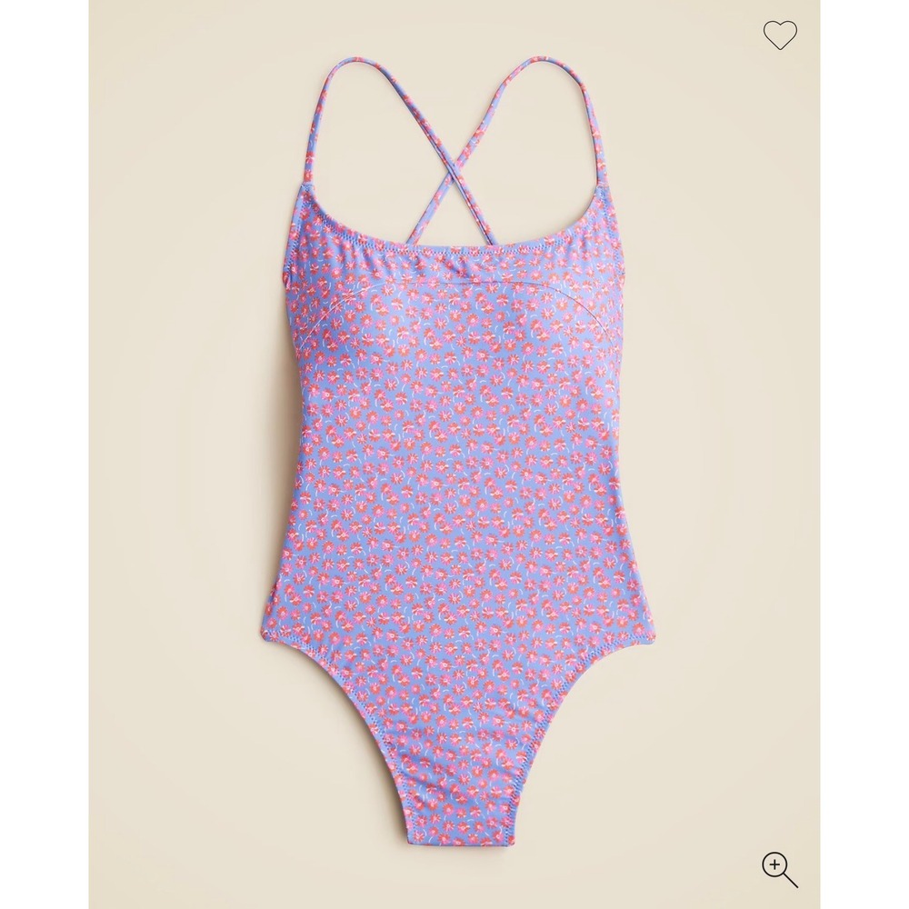 J.Crew Curved One-Piece Swimsuit Summer Fields Floral Print Sz 2 NWT CJ795